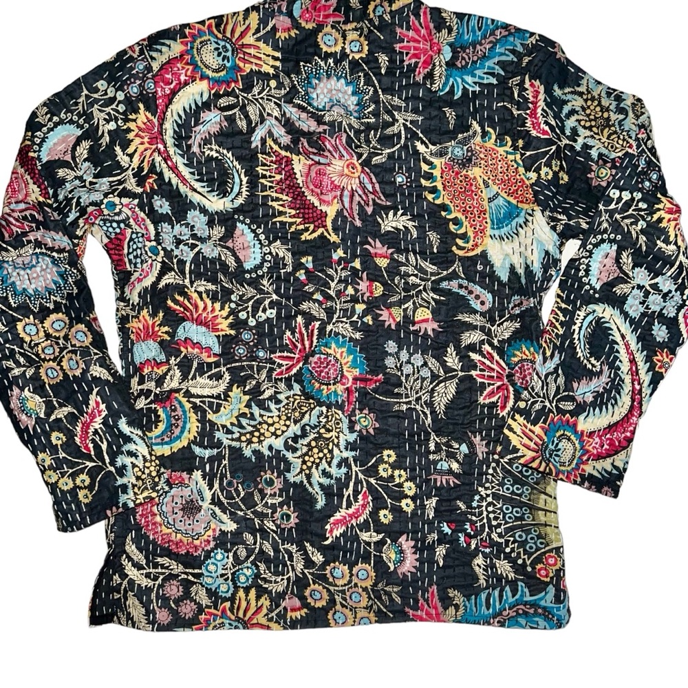Beautiful Kantha quilted reversible jacket size Large/XLarge Mukut print - Picture 3 of 9